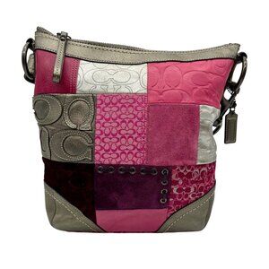 Coach Pink Soho SIgnature Canvas Patchwork Shoulder Bag F12863